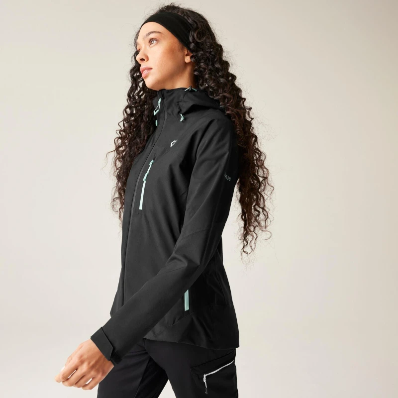 Image of Dare 2b Womens 'Torrek 2.0' Waterproof Breathable Jacket in Jet Black Size: 10 Jet Black Female 10