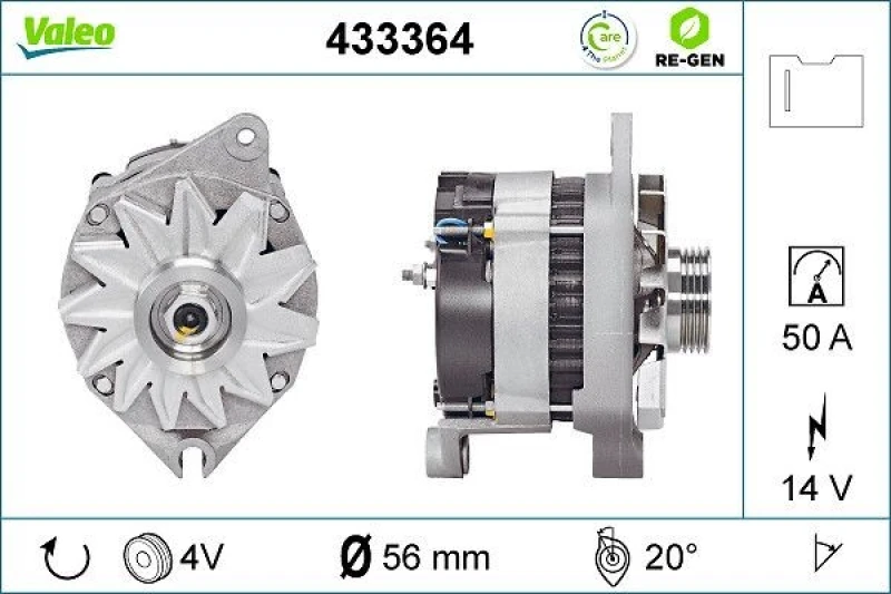 Image of Alternator VALEO 433364
