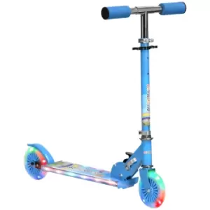 image of HOMCOM Kids Scooter, with Lights, Music, Adjustable Height, Foldable Frame, for Ages 3-7 Years - Blue