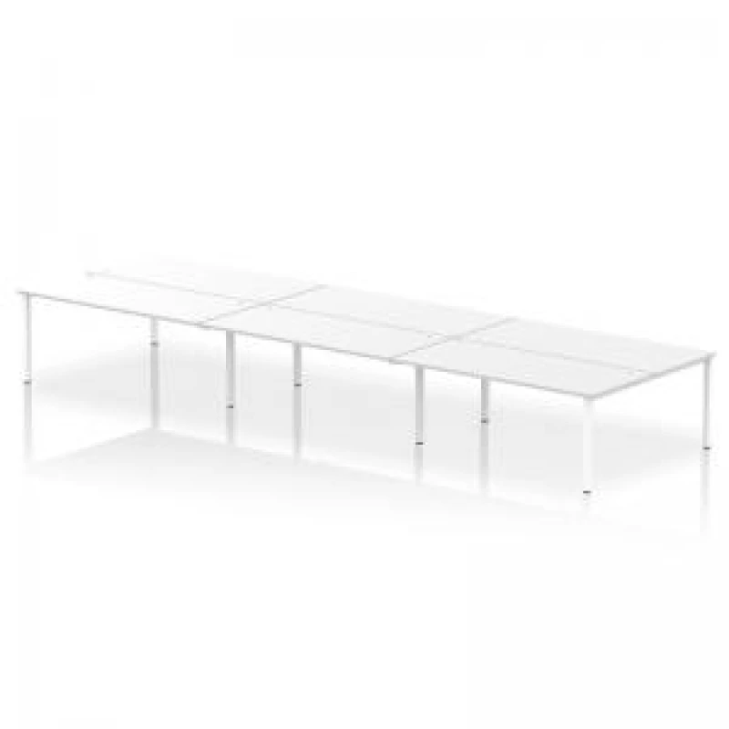 Image of Impulse Impulse Bench B2B 6 Person 1800 White Frame Office Bench Desk White IMB6P18WHTW