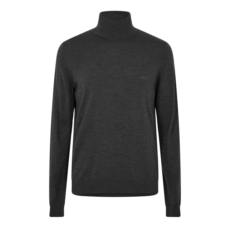 Image of Boss Mens Baldebert E Turtle Neck Jumper Medium Grey male S