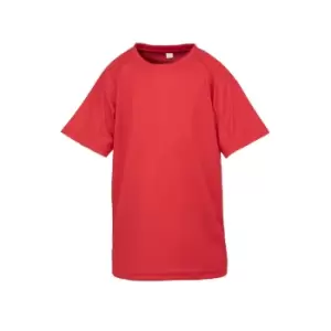 image of Spiro Impact Childrens/Kids Junior Performance Aircool T-Shirt (5-6 Years) (Red)