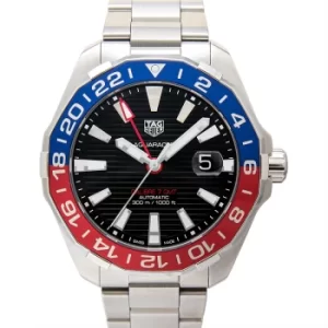 image of Aquaracer Calibre 7 GMT Automatic Black Dial Mens Watch