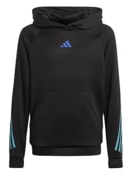 adidas Junior Unisex Training Icons Hoodie - Black, Size 11-12 Years