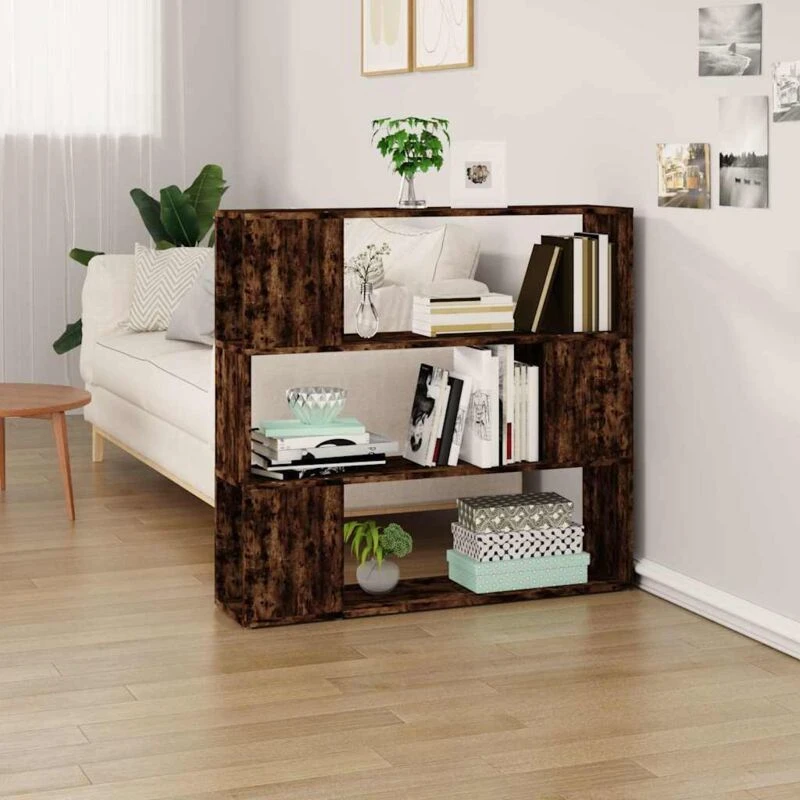 Image of VIDAXL Vidaxl - Book Cabinet/Room Divider Smoked Oak 100x24x94cm 8720845735692