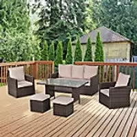 Image of OutSunny Dining Set Brown 720 x 810 mm