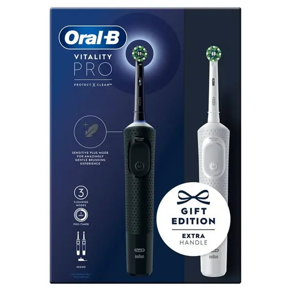 Image of Oral B Vitality Pro Duo Black & White Electric Toothbrush 2Pcs