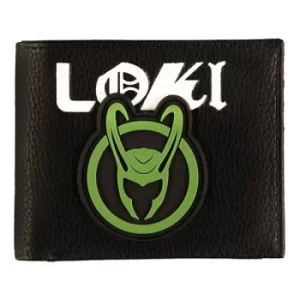 Image of MARVEL COMICS Loki Logo Bi-fold Wallet, Male, Black (MW531018LOK)