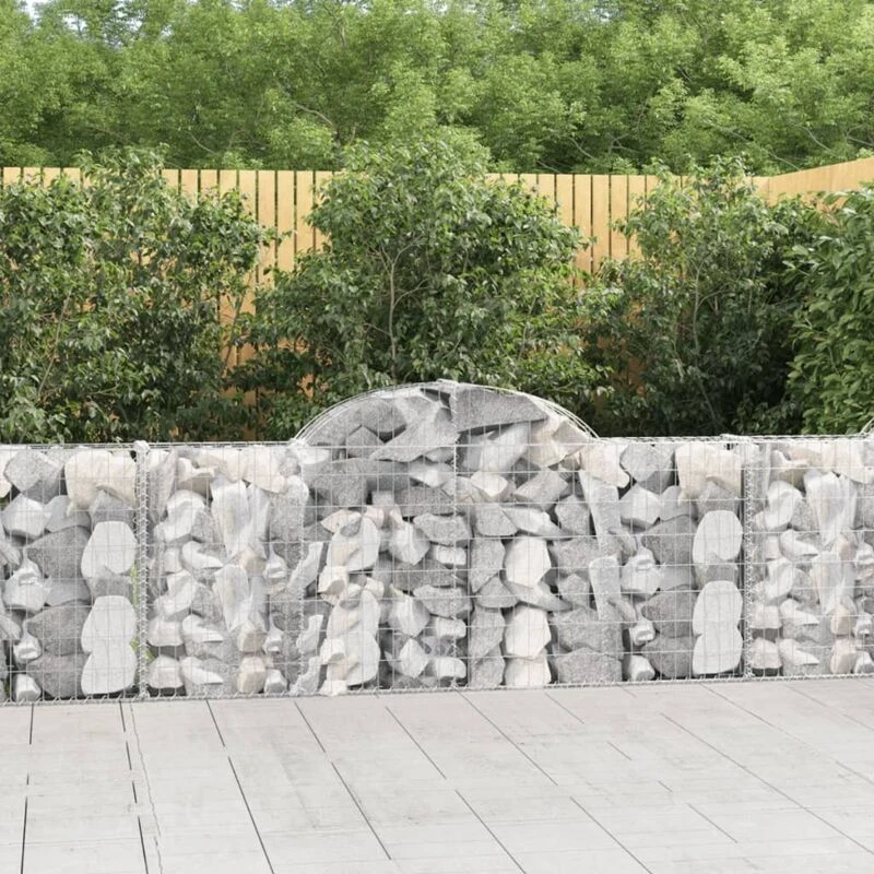 Image of VIDAXL Vidaxl - Arched Gabion Baskets 13 pcs 200x30x80/100cm Galvanised Iron 8720845566838
