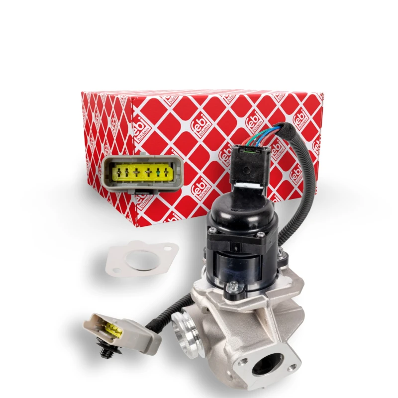Image of FEBI BILSTEIN 109637 EGR valve with cable, Electric, with gasket/seal EGR Valve (1145)
