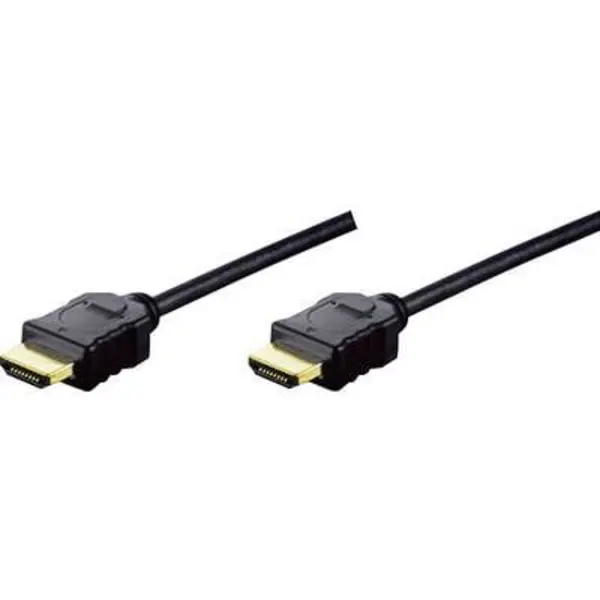 Image of Digitus HDMI Cable HDMI-A plug, HDMI-A plug 5m Black AK-330114-050-S gold plated connectors, Ultra HD (4k) HDMI HDMI cable AK-330114-050-S