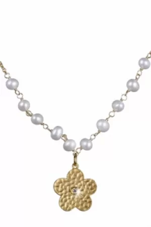 Image of Shimla Jewellery Flower Necklace With Pearls and Cz JEWEL SH637
