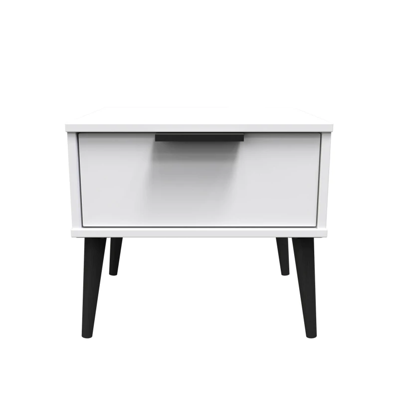 Image of Ready Assembled 2 U Fuji 1 Drawer Side Table (Ready Assembled) in White White Unisex