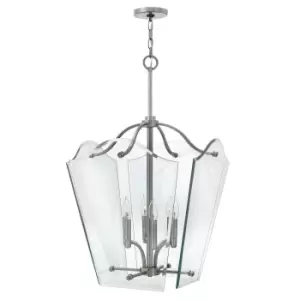 Image of 6 Bulb Ceiling Pendant Light Fitting Polished Antique Nickel LED E14 60W Bulb