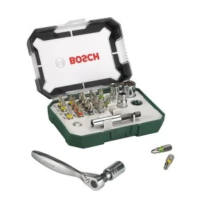 image of Bosch 26pc Screwdriver Bit and Mini Ratchet Set