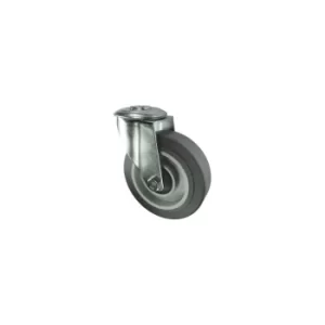 Swivel Bolt Hole 100MM Grey Rubber Tyre