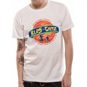 image of Rick And Morty - Blips And Chitz Mens Small T-Shirt - White