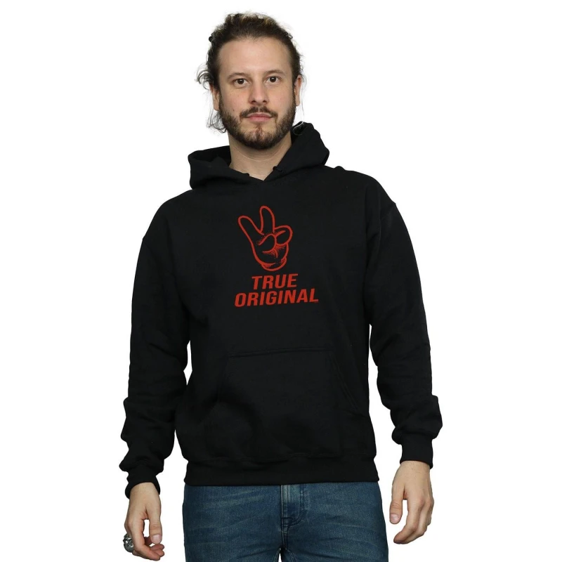 Image of Disney Men Mickey Mouse True Original Hoodie in Black Size: Small Black S Male 5057981516063