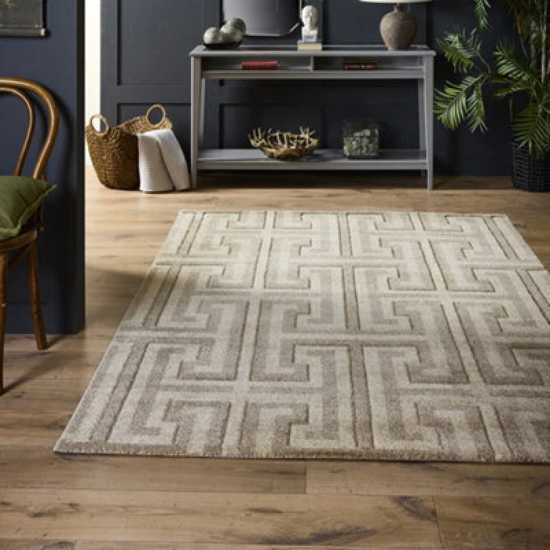 Image of The Very Collection Greek Key Rug Brown WE55S Unisex 120x170cm,160x230cm,200x290cm,80x150cm