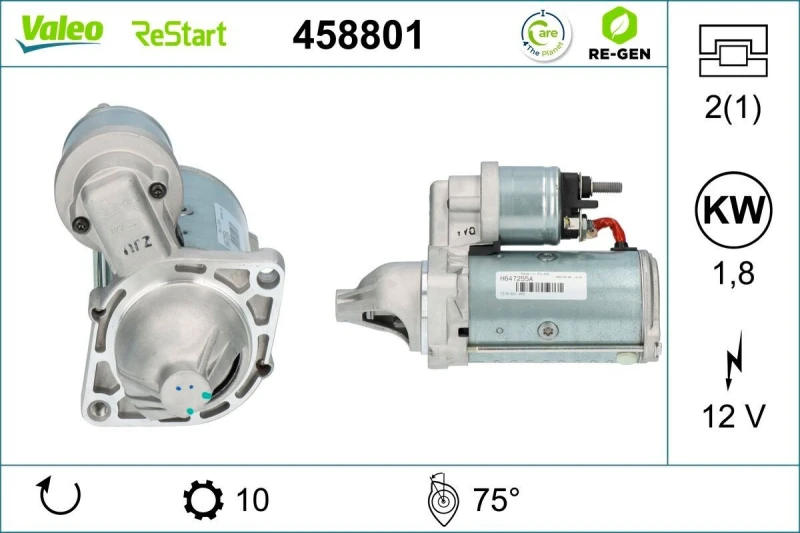 Image of Starter motor VALEO 458801
