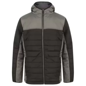 Image of Finden & Hales Mens Contrast Padded Jacket (XXL) (Black/Gunmetal Grey)
