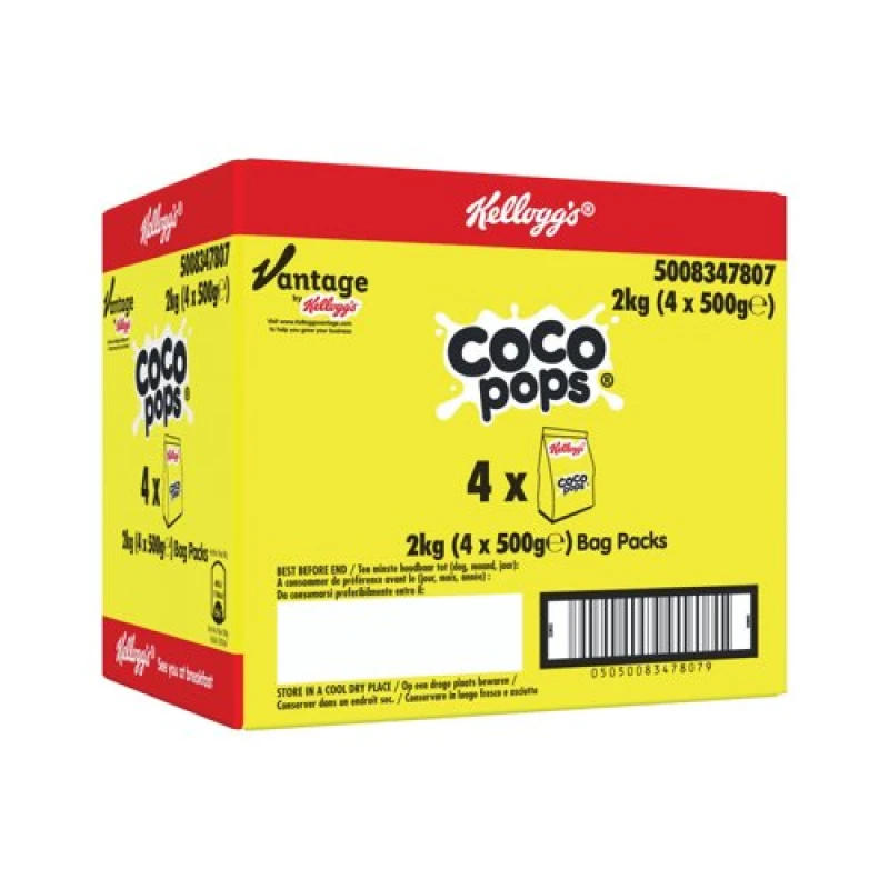 Image of Kelloggs Kellogg's Coco Pops Bag 500g (Pack of 4) 5115274000 5115274000
