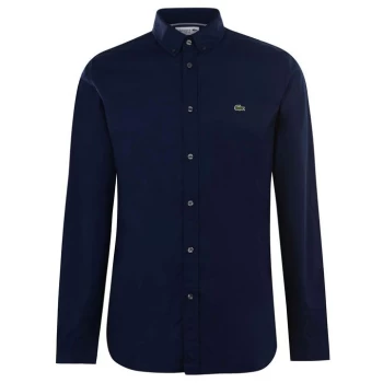 image of Lacoste Long Sleeve Poplin Stretch Shirt - Blue