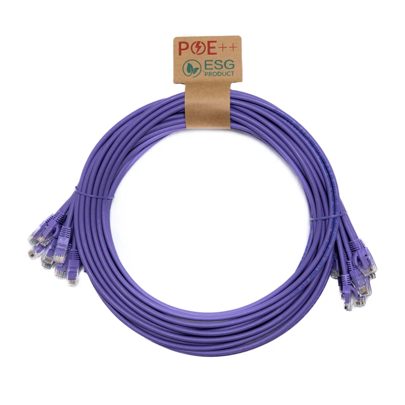 Image of Cablenet Cablenet 0.3m Cat6 RJ45 Violet U/UTP LSOH 24AWG Snagless Booted Patch Lead (PK10) L60-7003P