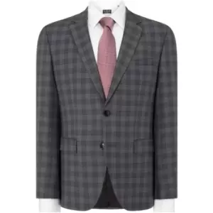 Image of Hugo Jeffery Regular Check Two Piece Suit Jacket - Brown