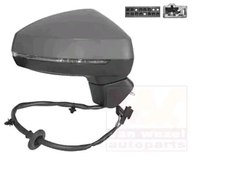 Image of VAN WEZEL 0335828 Wing mirror * HAGUS * Right, with memory, primed Outside Mirror (50)