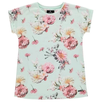 Image of Firetrap Boyfriend All Over Print T Shirt Junior Girls - Minty