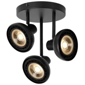 Image of Lucide Sensas Modern Ceiling spotlight - Ø25,8cm - 3xGU10 (ES111) - Black