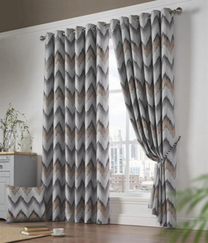 Image of Oslo Blockout Ready Made Eyelet Curtains Ochre