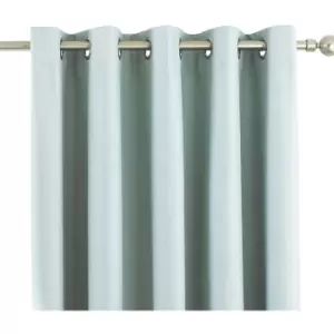 Image of Riva Home Eclipse Blackout Eyelet Curtains (90 x 54" (229 x 137cm)) (Duck Egg) - Duck Egg