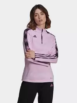Image of adidas Tiro Fleece Mid-Layer Shirt, Purple, Size XL, Women