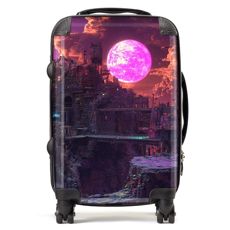 Image of Designer Luggage Elena Sable: 00061 Suitcase in Purple Size: Large Purple Unisex Large