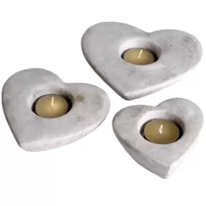 Image of Set Of Three Heart Tea Light Holders