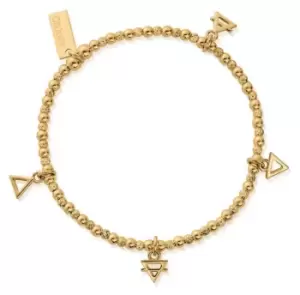 image of ChloBo GBMULC4 Multi Charm Elements Bracelet Gold Plated Jewellery