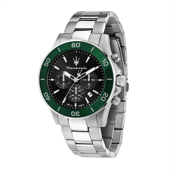 Image of Maserati Competizione Quartz Black Dial Steel Bracelet Mens Watch R8873600008 R8873600008