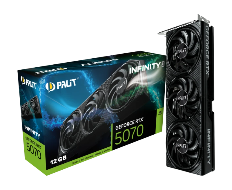 Image of Palit GeForce RTX 5070 INFINITY 3 OC 12GB GDDR7 Graphics Card - NE75070S19K9-GB2050S