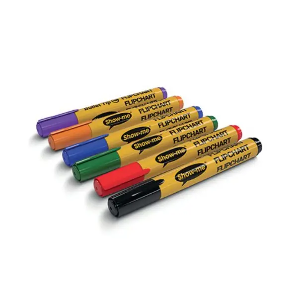 Image of Show-me Show-Me Flipchart Markers Bullet-Tip Assorted (Pack of 6) FCM6A