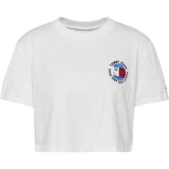 Image of Tommy Jeans Tommy Jeans Crop Smiley T Shirt - White