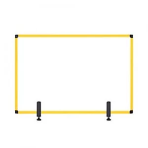 image of Bi-Office Maya Protector Desktop Board with Clamps and Yellow Frame Acrylic 1040 x 700 mm