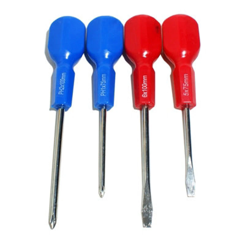 Image of Loops 4 Piece Hand Screwdriver Set/Kit Slotted & Phillips Work / Home Garages Multi