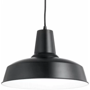 Image of Ideal Lux Lighting - Ideal Lux Moby - 1 Light Dome Ceiling Pendant Black, E27