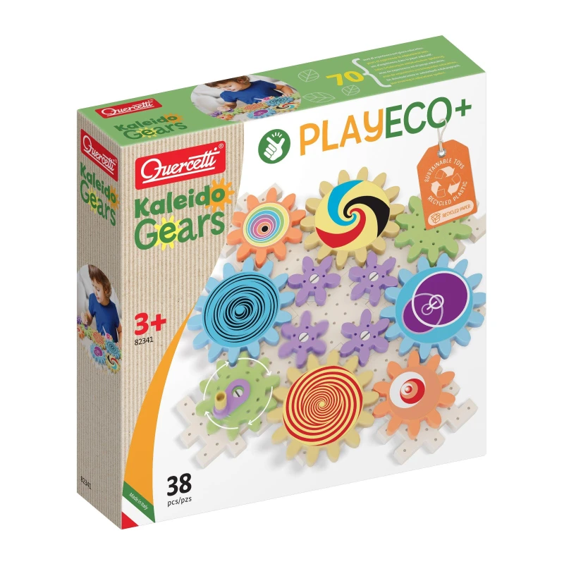 Image of Quercetti Play Eco+ Kaleido Gears - 38 Pieces, Multi 82341