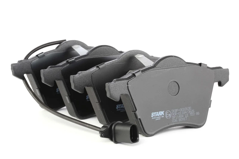 Image of STARK SKBP-0010130 Brake pad set Front Axle, with integrated wear sensor, with anti-squeak plate Brake Pad Set,disc brake (402)