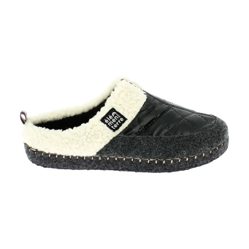 Image of Womens quilted felt slippers Elementerre Oniealaise Noir Female 40