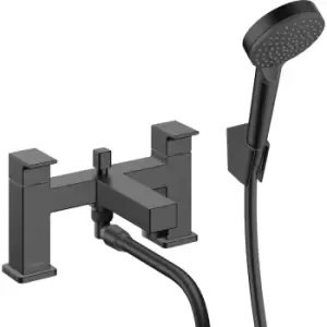 Image of Hansgrohe Vernis Shape Taps Matt Bath Shower Mixer in Black Brass