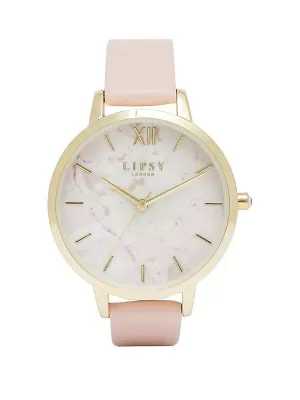 Lipsy Nude Strap Watch and Bracelet Gift Set